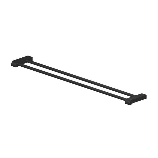 Abey Park Avenue Adjustable Double Towel Rail 760mm Black-LDTR-B-blue-leaf-bathware