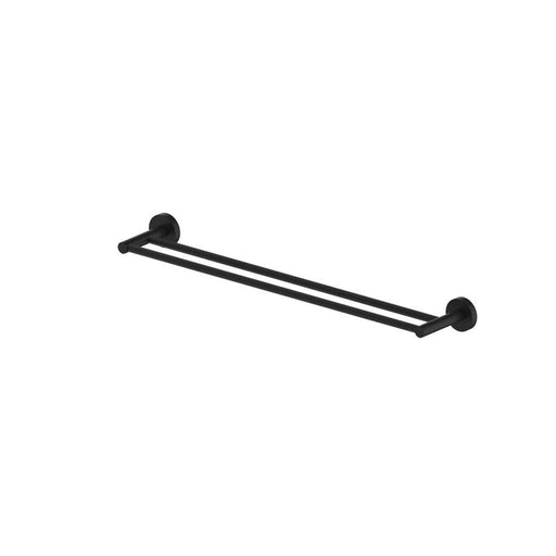 Abey Piccolo Mondo Double Towel Rail 760mm Black-PDTR-B-blue-leaf-bathware