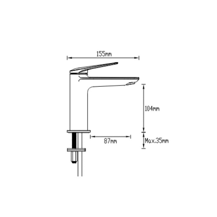 Abey Vela Basin Mixer Basin Mixer Gun Metal Grey-7B1-GM-blue-leaf-bathware