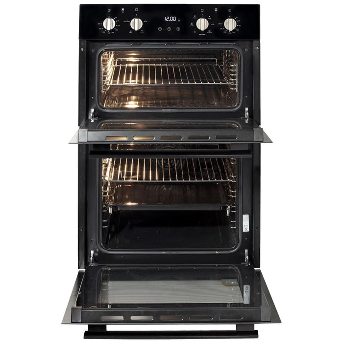 Artusi 60cm Built-in Electric Double Oven - Black Glass - Image 2