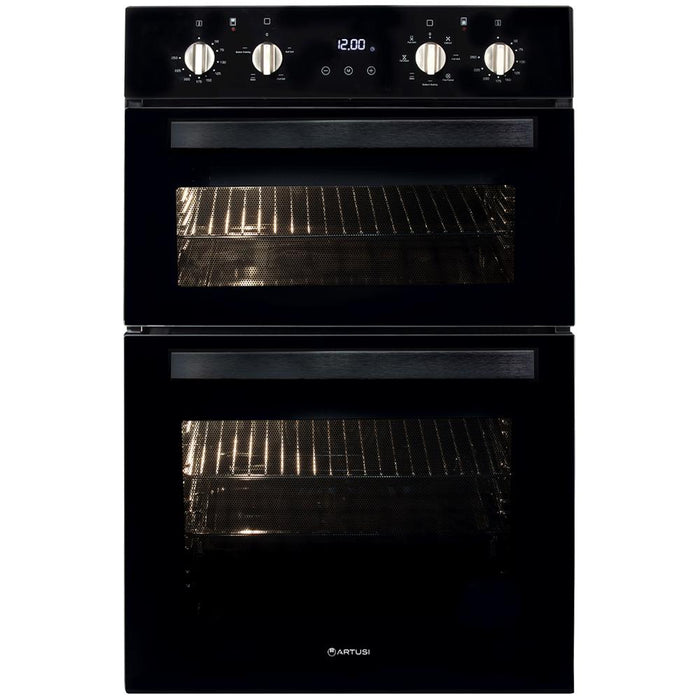Artusi 60cm Built-in Electric Double Oven - Black