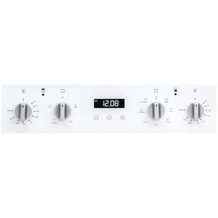 Artusi 60cm Built-in Electric Double Oven - White Glass - Image 2