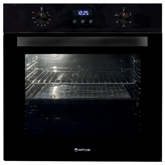 Artusi 60cm Built-in Electric Oven - Black Glass - Image 2