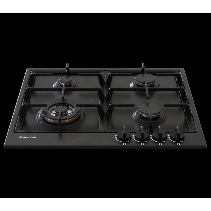 Artusi AGH65MB 60cm Gas Cooktop in Matte Black - lifestyle