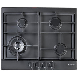 Artusi AGH65MB 60cm Gas Cooktop in Matte Black - front view