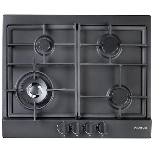 Artusi AGH65MB 60cm Gas Cooktop in Matte Black - front view