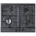 Artusi AGH65MB 60cm Gas Cooktop in Matte Black - front view