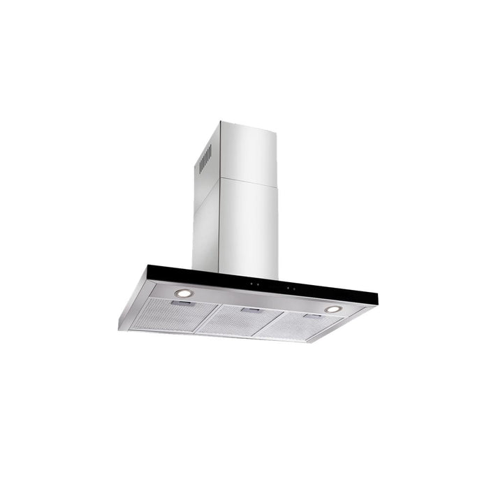 Artusi Canopy Range Hood - 90cm Black Glass - Image 3