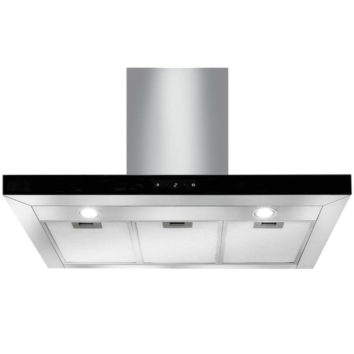 Artusi Canopy Range Hood - 90cm Black Glass - Image 4