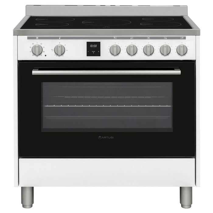 Artusi 90cm Freestanding Cooker with Induction - White