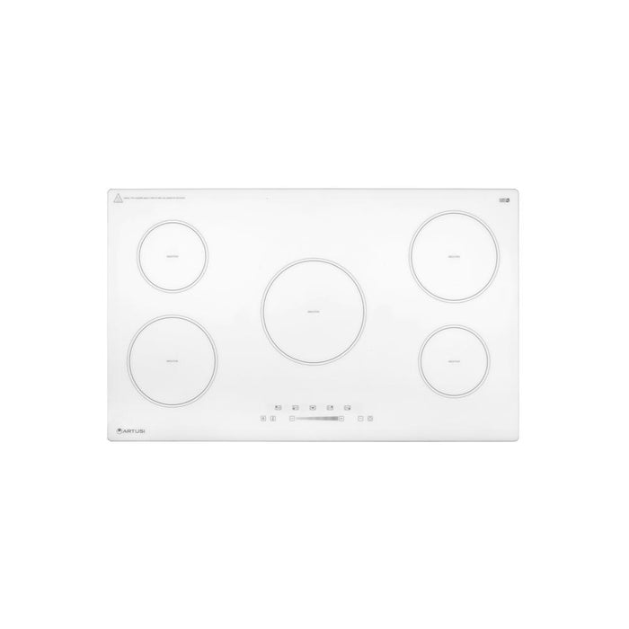 Artusi CAID9000W 90cm Induction Cooktop in White - top view