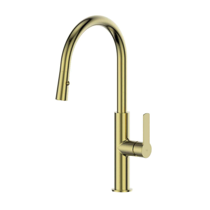 Green Astro II Pull-Down Sink Mixer Brushed Brass