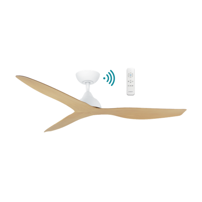 Martec Avoca DC 52″ Smart Ceiling Fan With WIFI Remote Control - Matt White/Oak