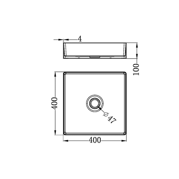 Nero Opal Square 400mm Stainless Steel Basin - Brushed Bronze-NRB401sBZ-blue-leaf-bathware