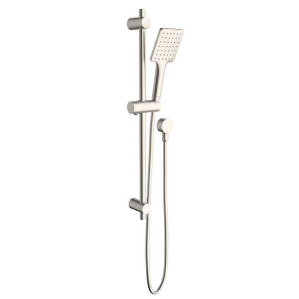 Caroma Basis Square Rail Shower - Brushed Nickel