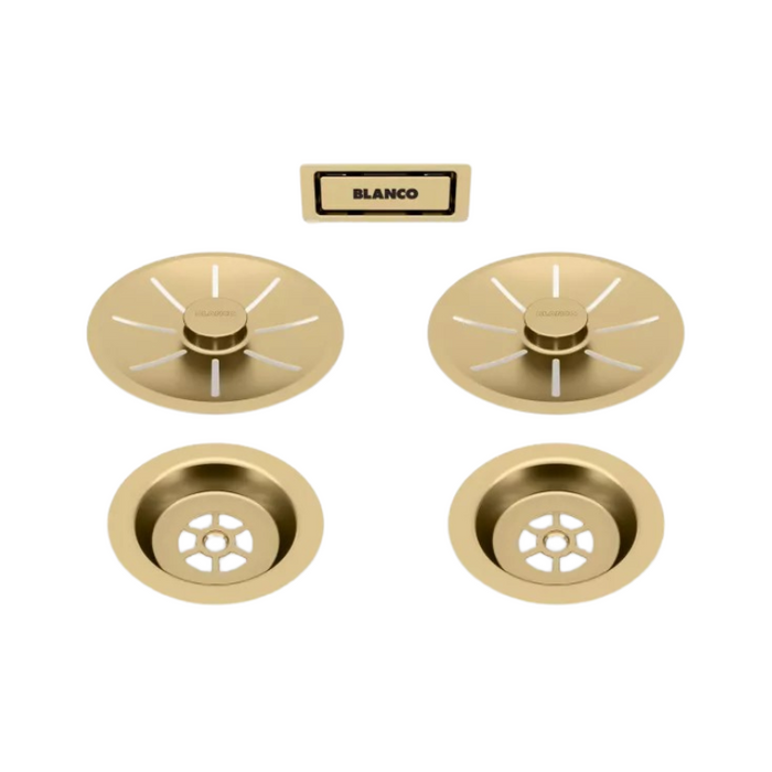 Blanco Strainer System Satin Gold Edition for Double Bowl Sinks