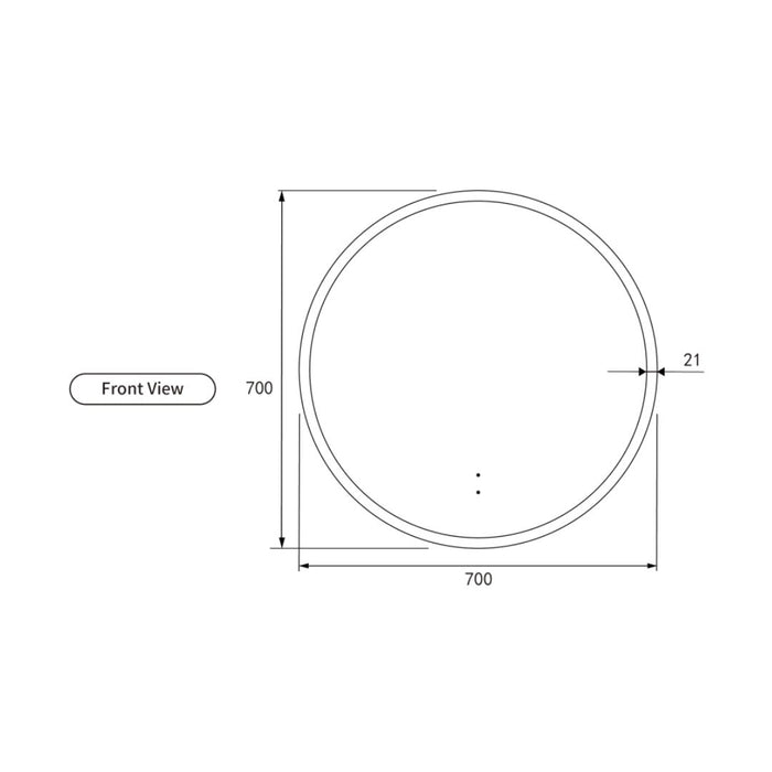 Bailey Round 900mm LED Mirror Frameless