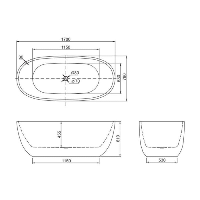 Belbagno Ally Freestanding Bath Tub-blue-leaf-bathware