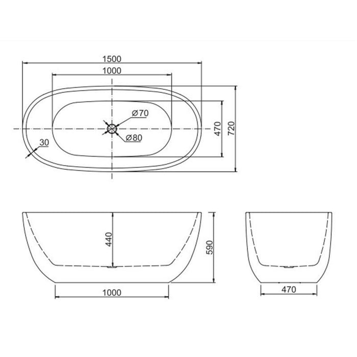 Belbagno Ally Freestanding Bath Tub-blue-leaf-bathware