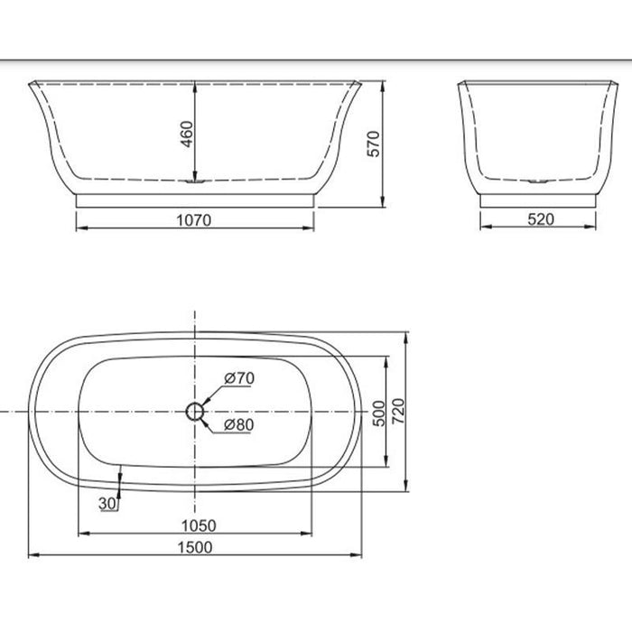 Belbagno Baden Freestanding Bath Tub-blue-leaf-bathware