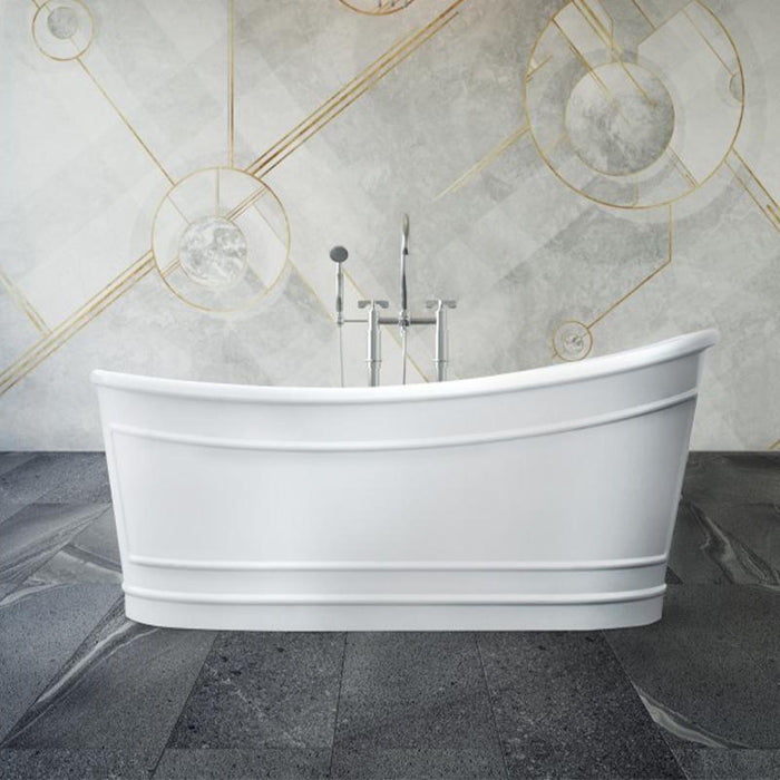 Belbagno Ritz 1675mm Freestanding Bath Tub-BB32-MATT WHITE-blue-leaf-bathware