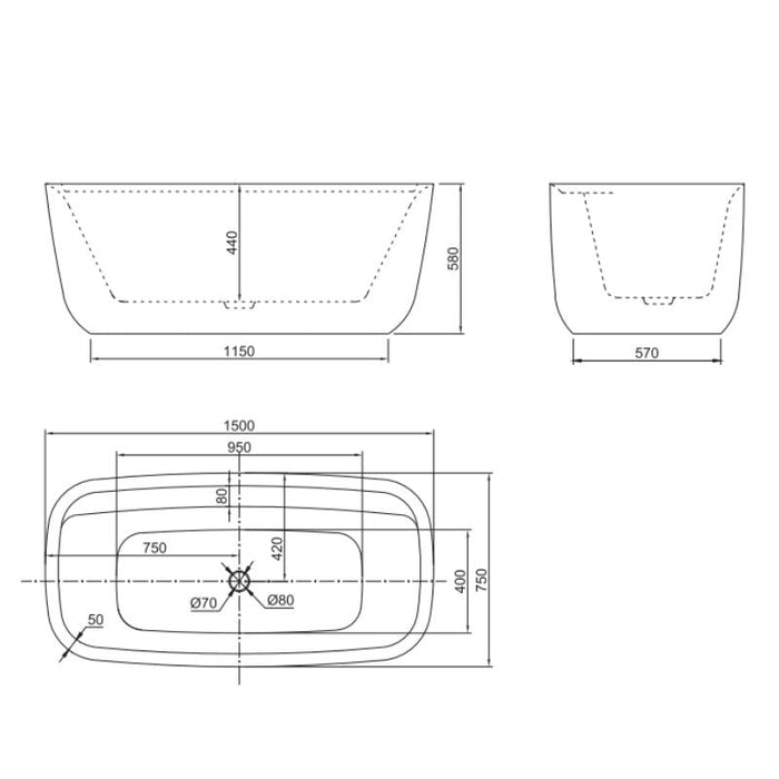 Belbagno Terriccio Freestanding Bath Tub - Matte White-blue-leaf-bathware