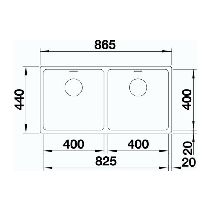 Blanco ANDANO 400/400-U Double Bowl Undermount Sink-526894-blue-leaf-bathware