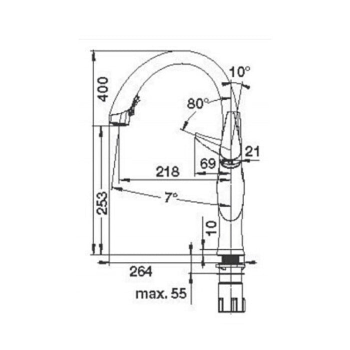 Blanco ARTONA-S High Arch Pull Down Mixer Tap - Anthracite-525099-blue-leaf-bathware