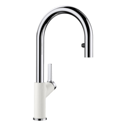 Blanco CARENA-S Gooseneck Pull Out Mixer Tap - White-525090-blue-leaf-bathware