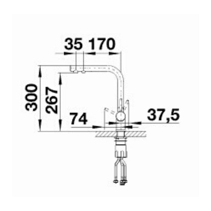 Blanco FONTAS II 3 in 1 Filter High Arch Mixer Tap - Brushed Chrome-525094-blue-leaf-bathware