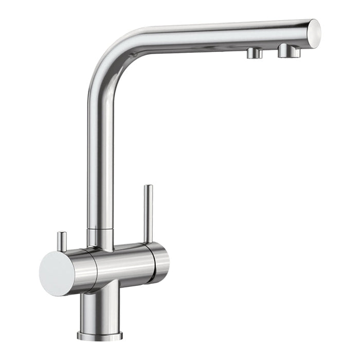 Blanco FONTAS II 3 in 1 Filter High Arch Mixer Tap - Brushed Chrome-525094-blue-leaf-bathware