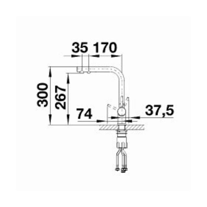 Blanco FONTAS II Single Lever Mixer Tap - Anthracite-525095-blue-leaf-bathware