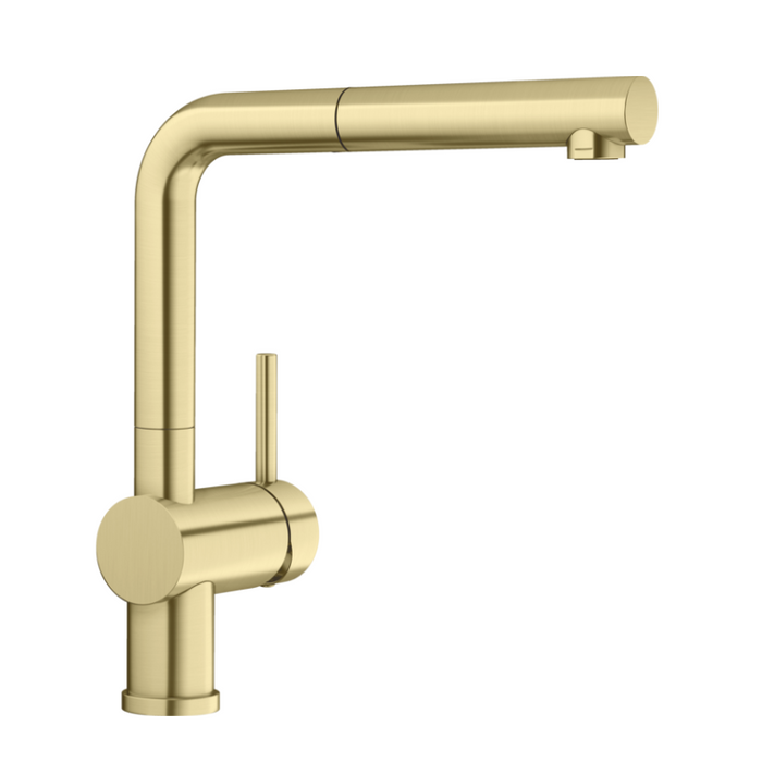 Blanco LINUS S Pull Out Sink Mixer - Satin Gold-526958-blue-leaf-bathware