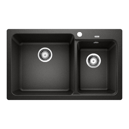 Blanco Naya 8 Double Bowl Inset Sink - Black-526827-blue-leaf-bathware