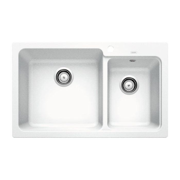 Blanco Naya 8 Double Bowl Inset Sink - White-526837-blue-leaf-bathware