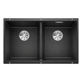 Blanco SUBLINE 350/350-U Double Bowl Undermount Sink - Anthracite-526855-blue-leaf-bathware