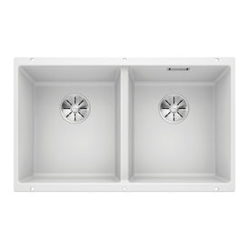 Blanco SUBLINE 350/350-U Double Bowl Undermount Sink - White-526850-blue-leaf-bathware