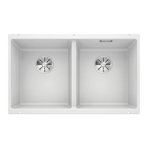 Blanco SUBLINE 350/350-U Double Bowl Undermount Sink - White-526850-blue-leaf-bathware