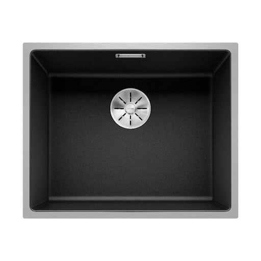 Blanco SUBLINE 500-IF STEELFRAME Single Bowl Inset/Flushmount Sink - Black-526859-blue-leaf-bathware