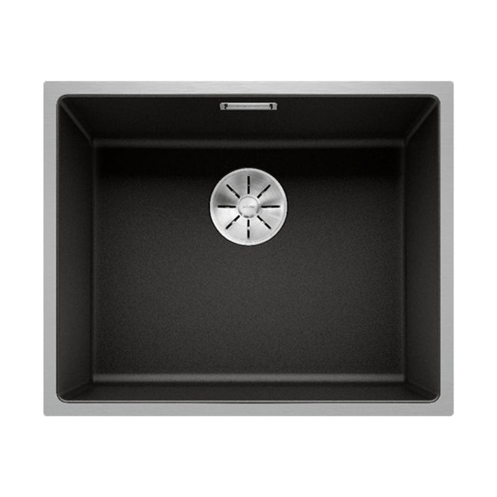 Blanco SUBLINE 500-IF STEELFRAME Single Bowl Inset/Flushmount Sink - Black-526859-blue-leaf-bathware