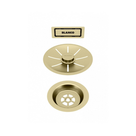 Blanco Strainer System Satin Gold Edition for Single Bowl Sinks-203476-blue-leaf-bathware