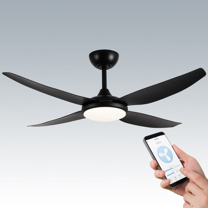 Brilliant Amari Smart 52in 4-Blade DC Ceiling Fan with LED CCT Light - Black-21865/06-blue-leaf-bathware