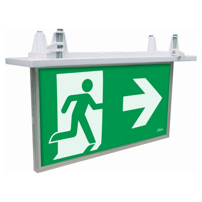 Brilliant Blade LED Exit Sign with Emergency Downlight - Black-19878/06-blue-leaf-bathware