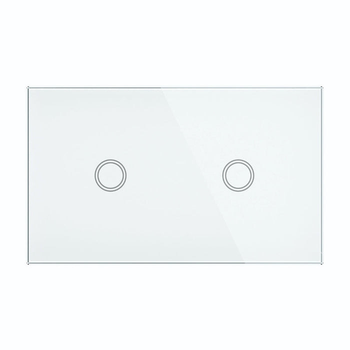 Brilliant Elite Glass Wall Switches - 2-Gang-20684/05-blue-leaf-bathware