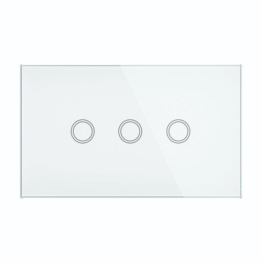 Brilliant Elite Glass Wall Switches - 3-Gang-20686/05-blue-leaf-bathware