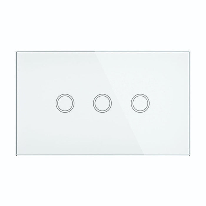 Brilliant Elite Glass Wall Switches - 3-Gang-20686/05-blue-leaf-bathware