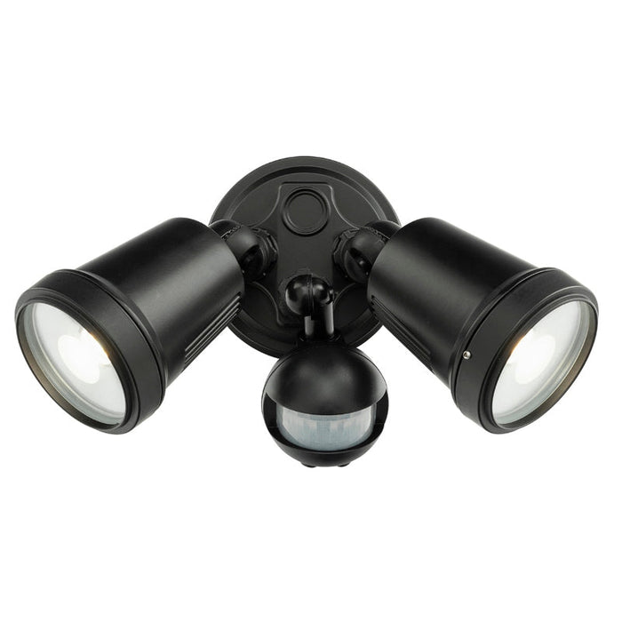 Brilliant Hunter-Trio CCT LED 2 Light Floodlight with Sensor - Black-20625/06-blue-leaf-bathware