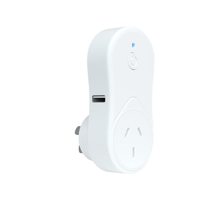 Brilliant Ireland Smart WiFi Plug with USB Charger-20676/05-blue-leaf-bathware