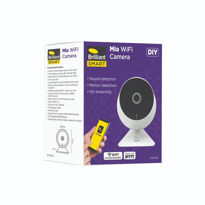 Brilliant Mia Smart WiFi Camera-21437/05-blue-leaf-bathware