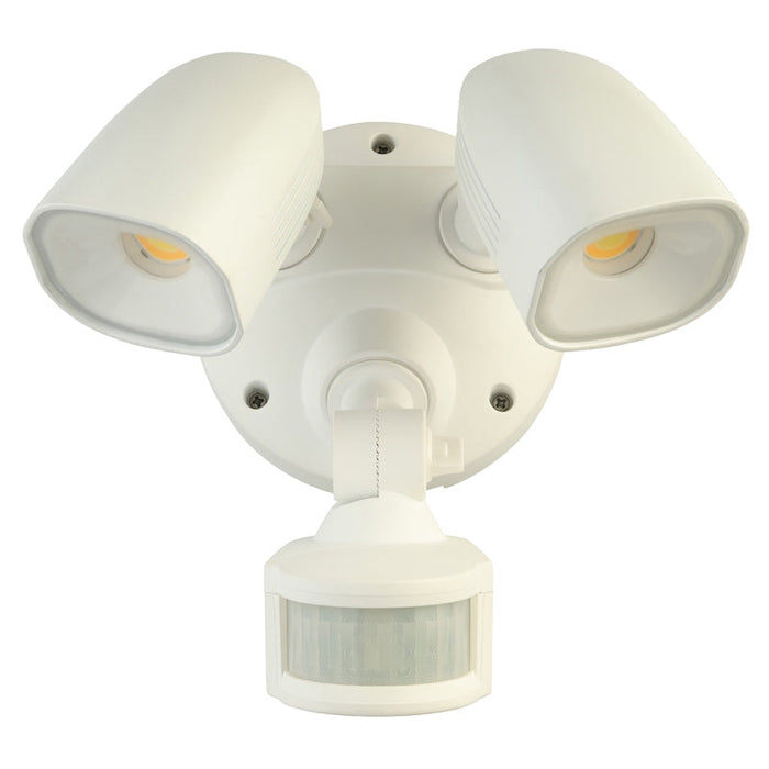 Brilliant Shielder LED 2 Light Floodlight with Sensor - White-20784/05-blue-leaf-bathware